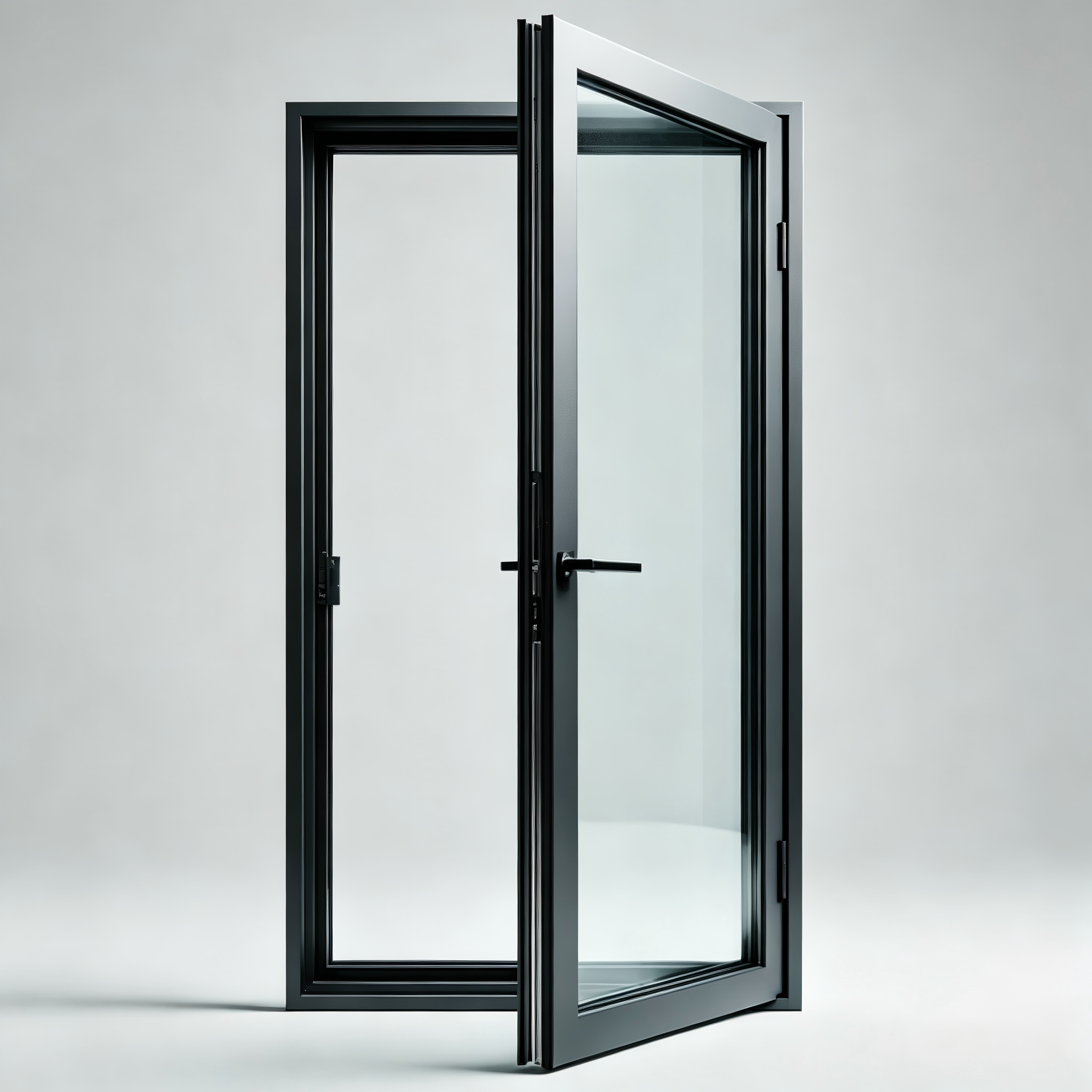 Nueva puerta de entrada de vidrio templado personalizada de nuevo diseño, puertas interiores batientes con aislamiento acústico para hoteles