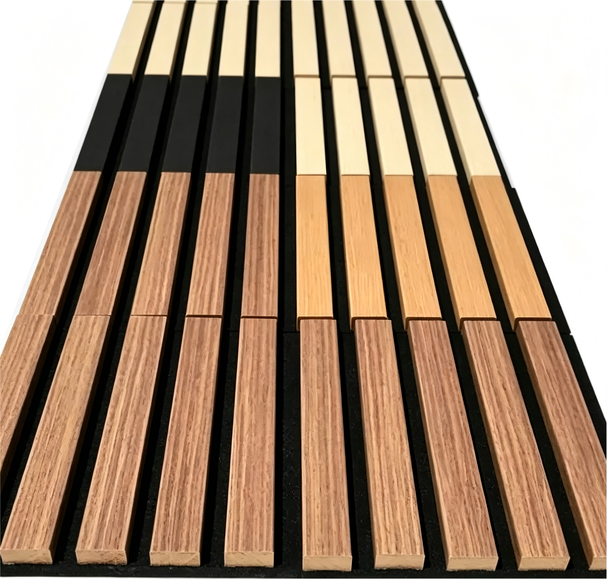 Paneles acústicos de fieltro para pared con listones de madera Akupanel de MDF de alta calidad con absorción acústica