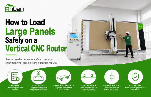 Cómo cargar paneles grandes de forma segura en una fresadora CNC vertical