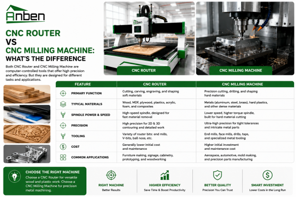 Router CNC vs. fresadora CNC: ¿cuál es la diferencia?