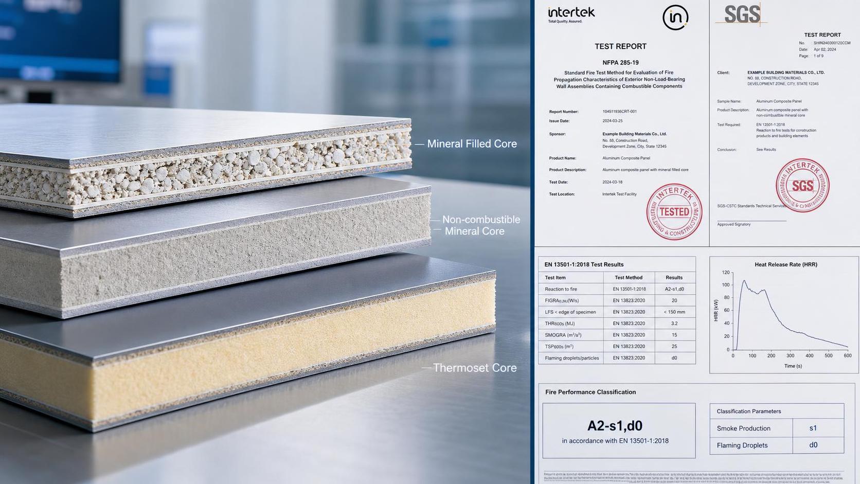 Panneaux composites résistants au feu : comment comparer les matériaux d’âme et les exigences de conformité
