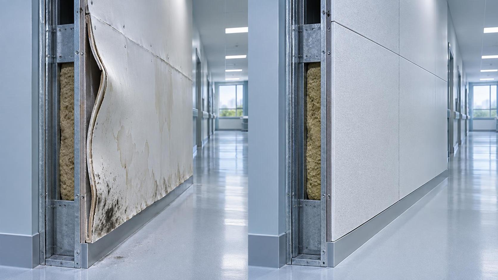 Analyse du coût total de possession : installation de panneaux d'oxysulfate de magnésium par rapport au gypse dans les rénovations d'établissements de santé