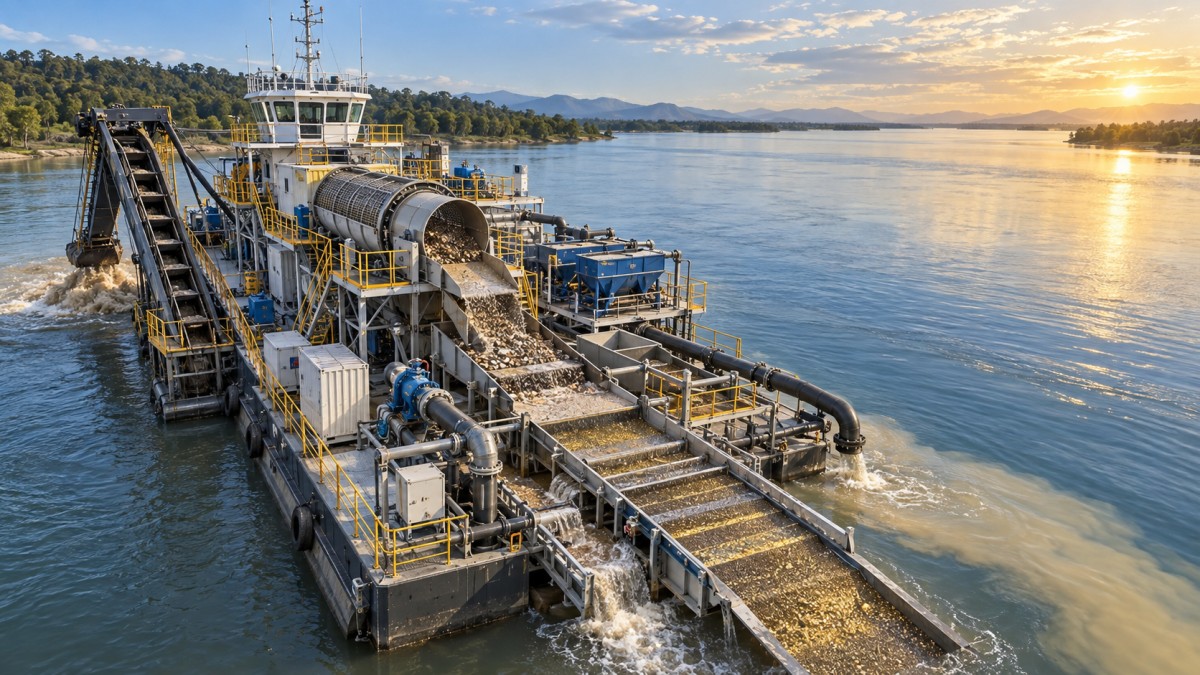 When dredge gold operations need onboard gravity concentration Когда при добыче золота драгой требуется бортовая гравитационная концентрация