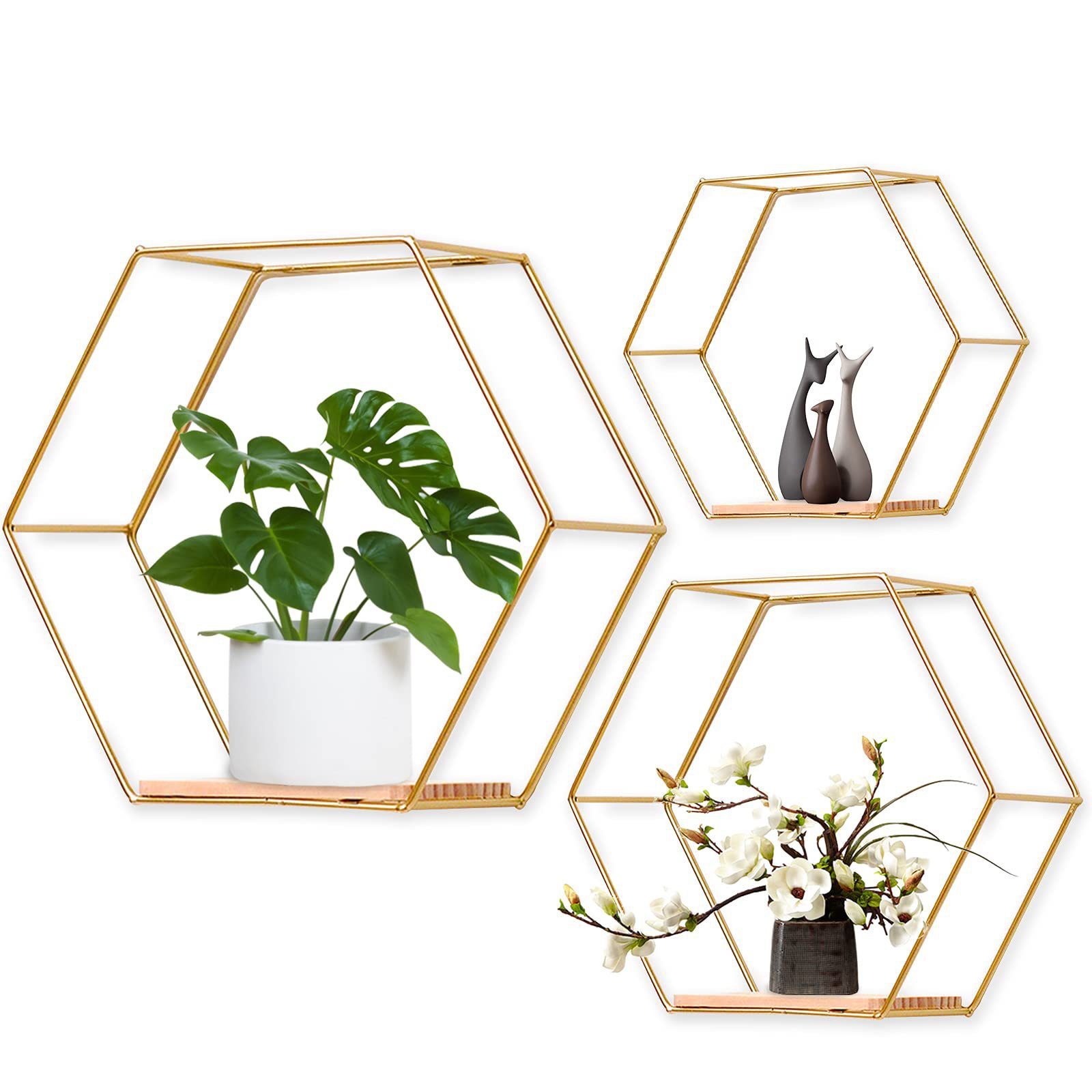 Metal decorative wall shelves