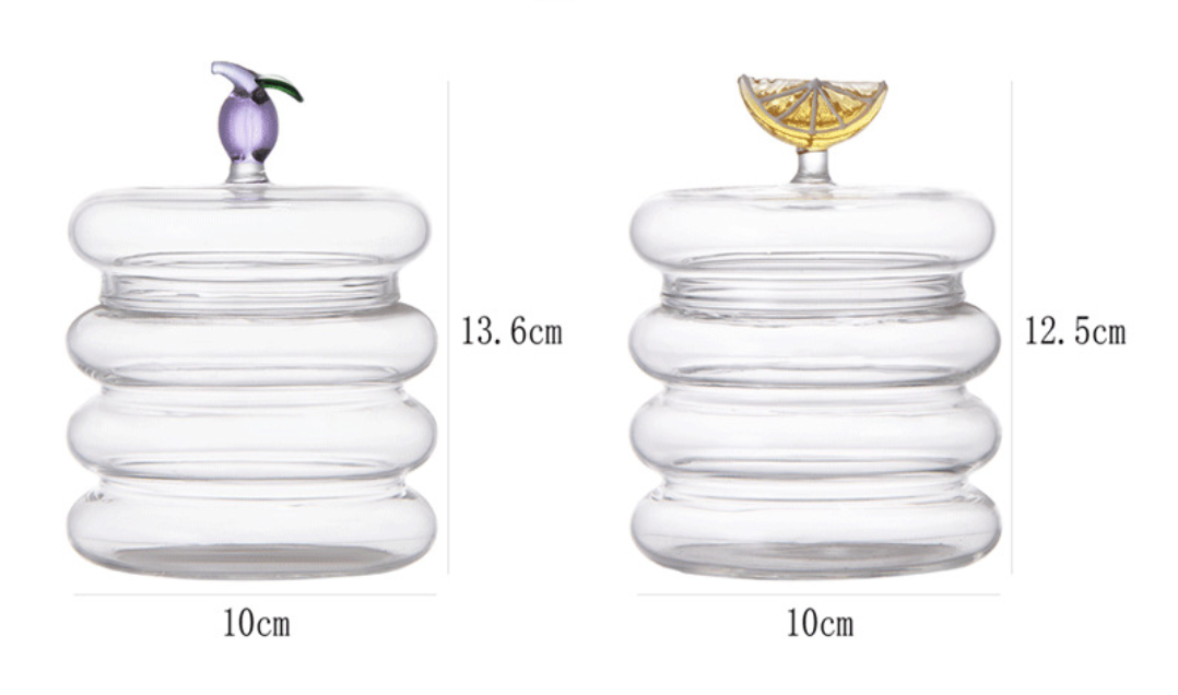 Glass candy jar