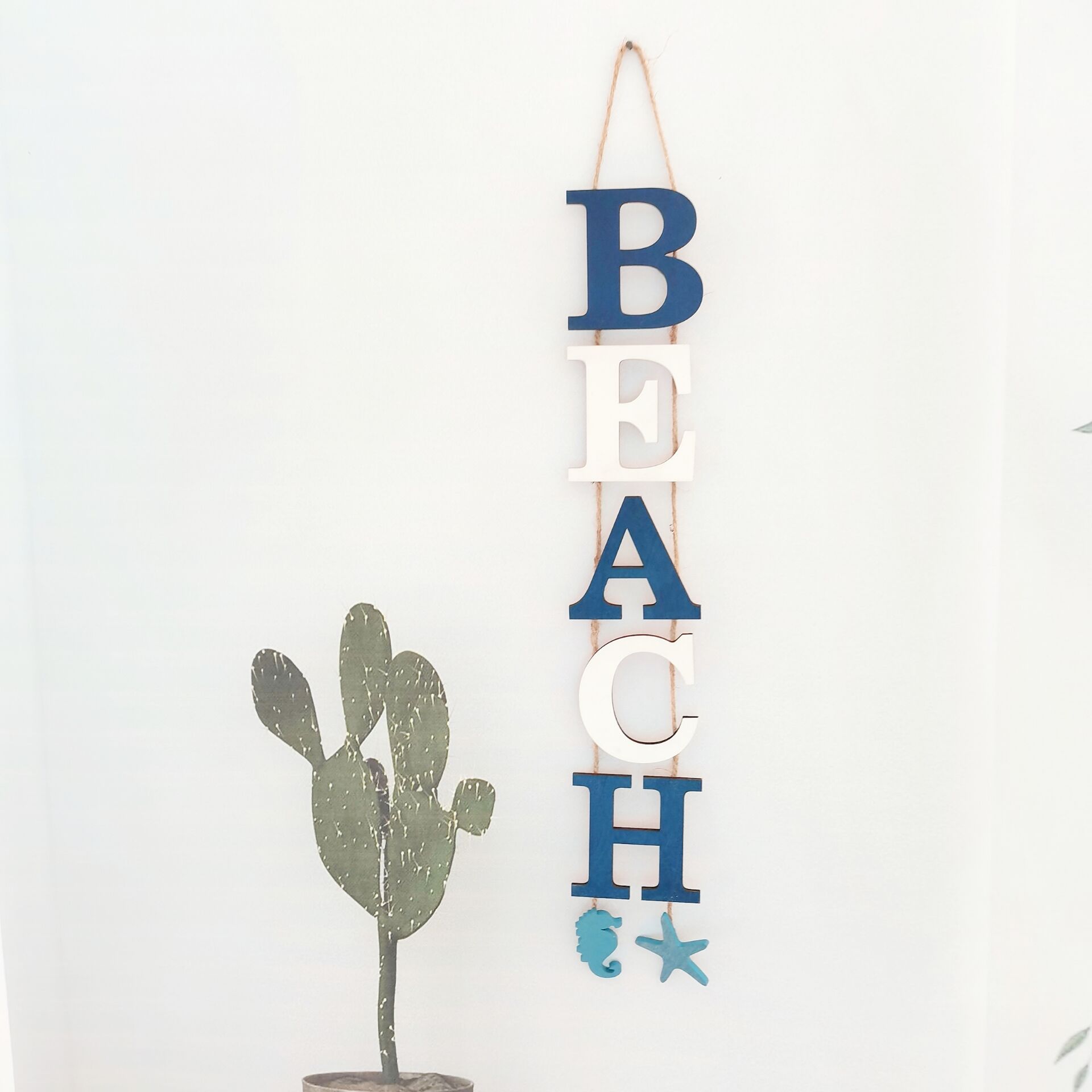 Wooden hanging ocean wall decoration