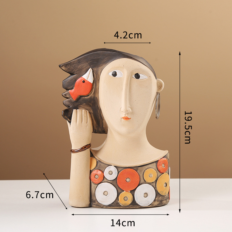 Hand-Painted figure ceramic vase