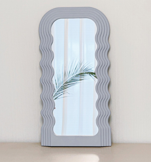 Plastic corrugated half-body mirror