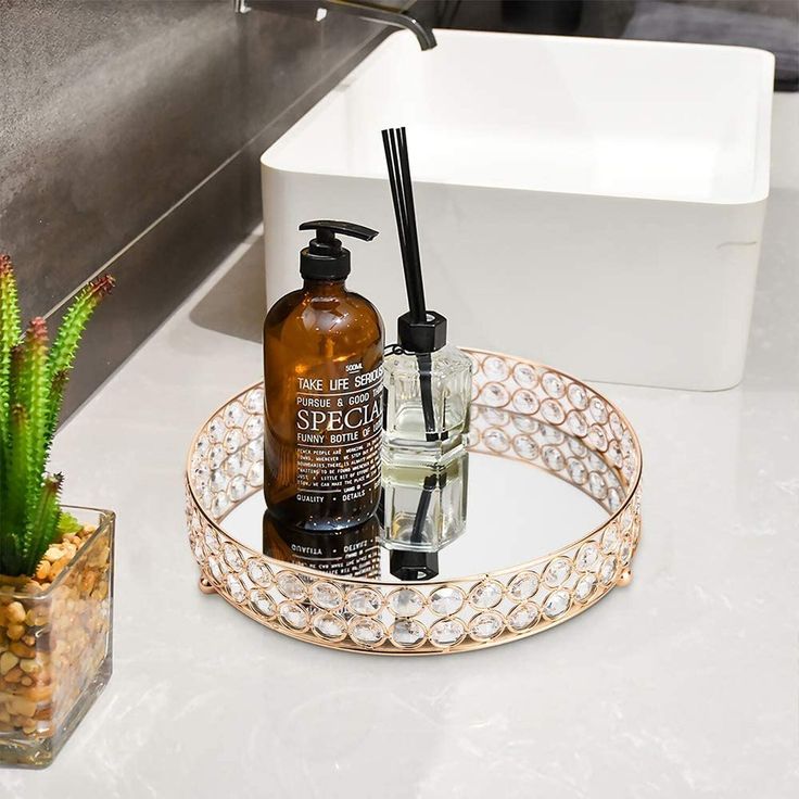 Glass mirrored tray