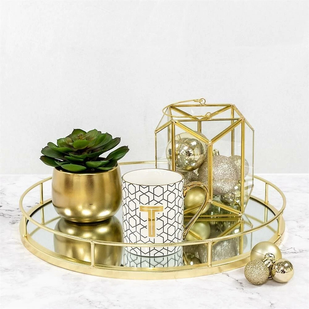 Glass mirrored tray