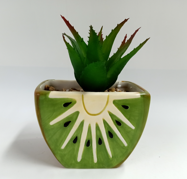 Artificial plant with ceramic pot