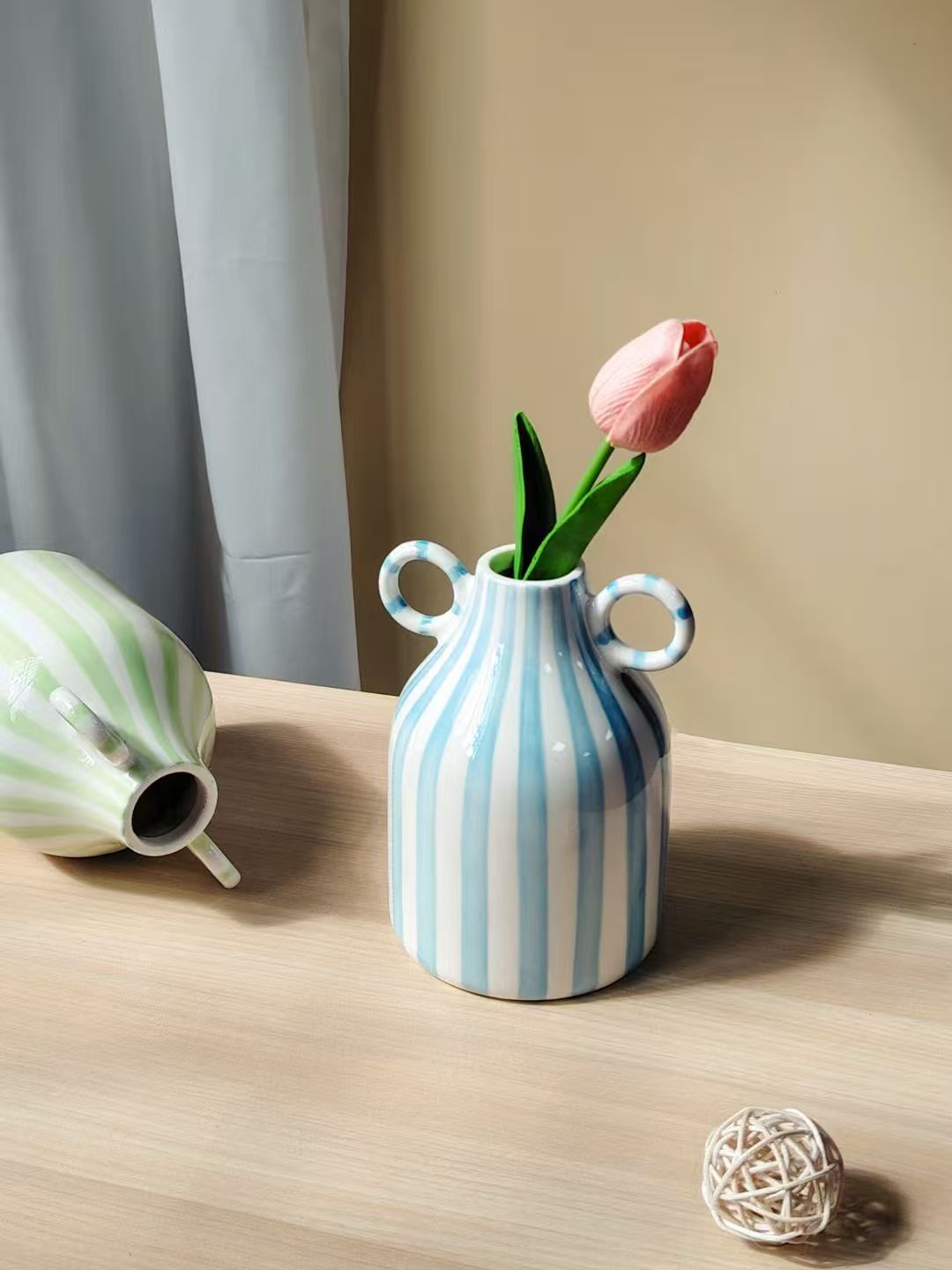Ceramic Striped Vase