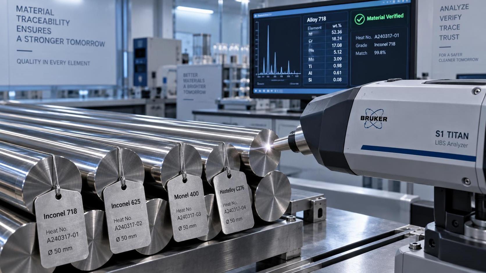 Como verificar a composição química de barras de liga em relação a um certificado de teste de fábrica