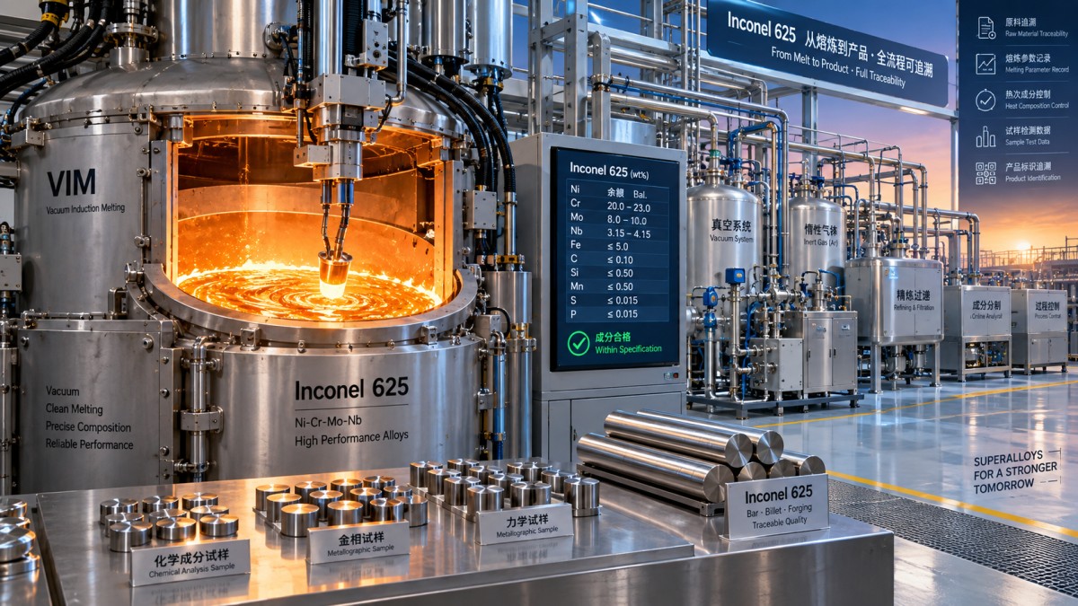 How Inconel 625 manufacturers control composition between heats Como os fabricantes de Inconel 625 controlam a composição entre corridas de fusão
