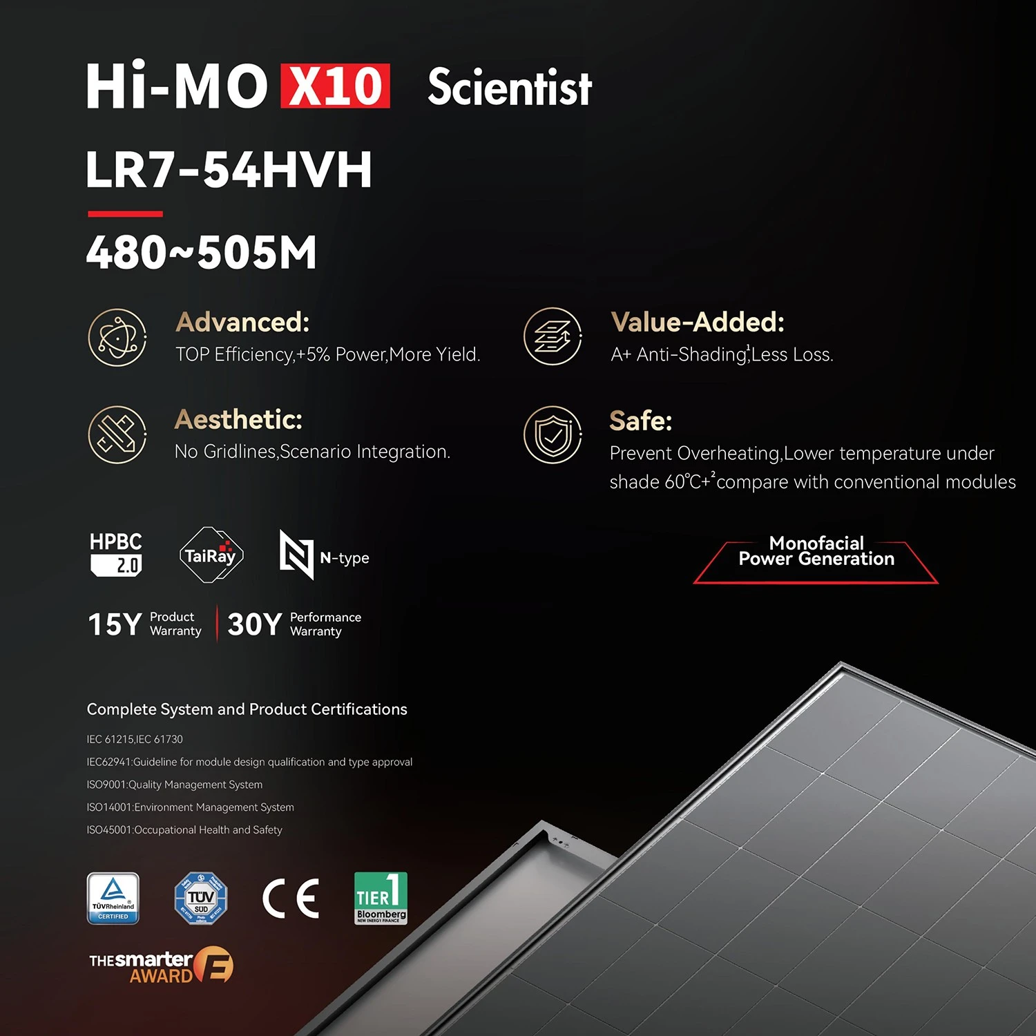 Hi-MO X10 Scientist LR7-54HVH 480~505M