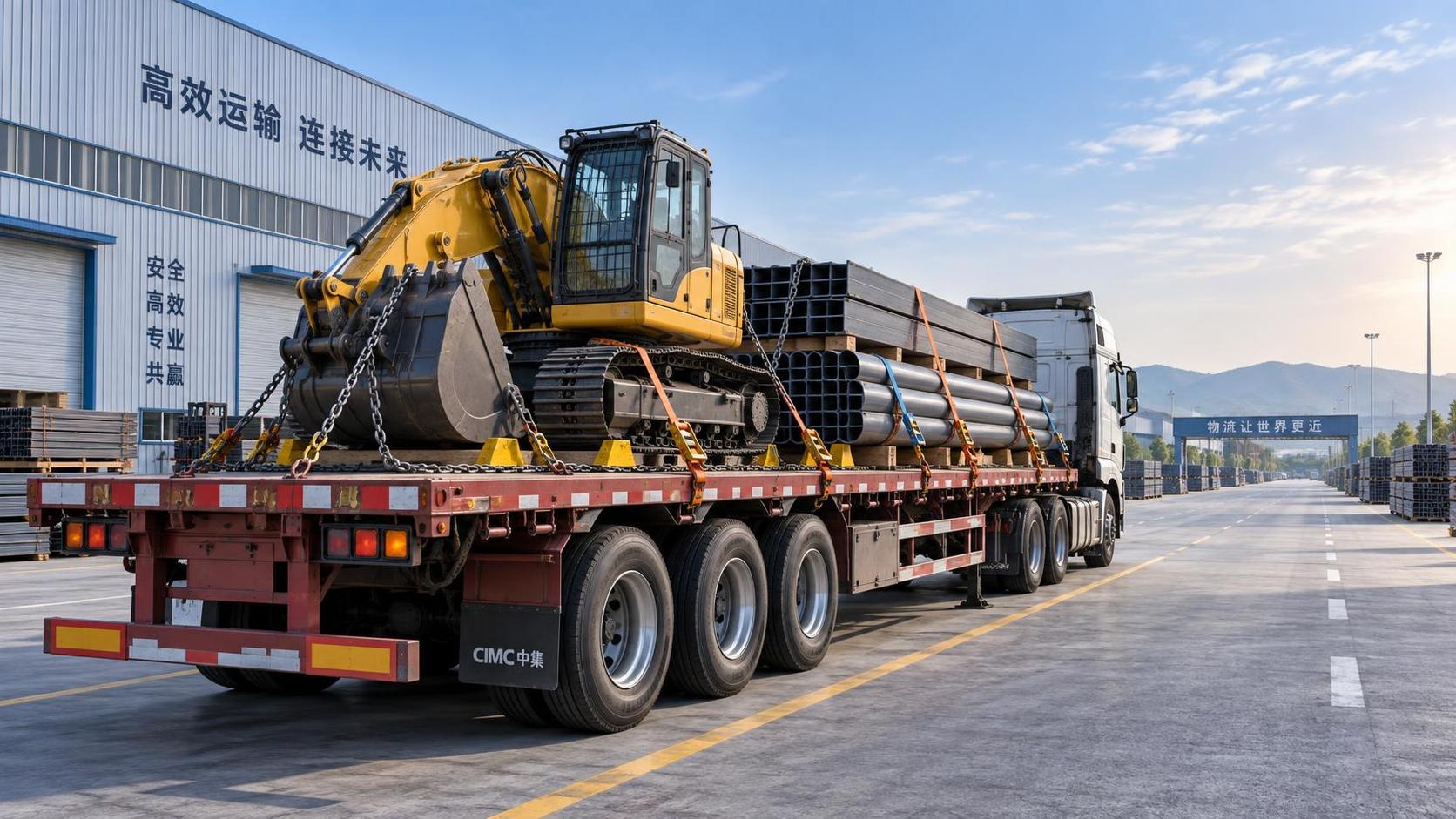 Cómo evitar el desplazamiento de la carga en un remolque de plataforma de 12.5 m y 3 ejes