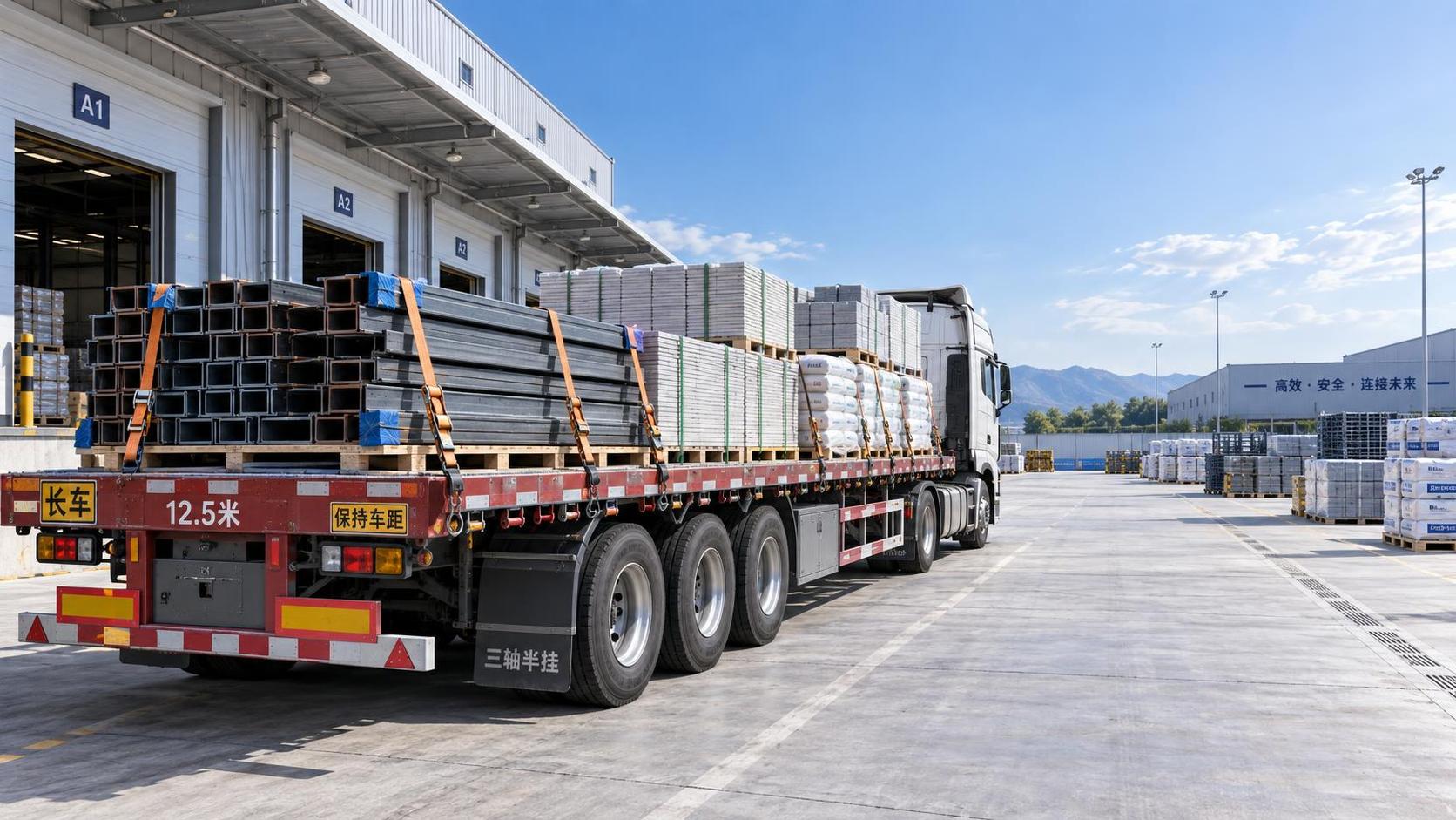 ¿Es un remolque de plataforma de 3 ejes y 12.5m lo suficientemente largo para su combinación de cargas?