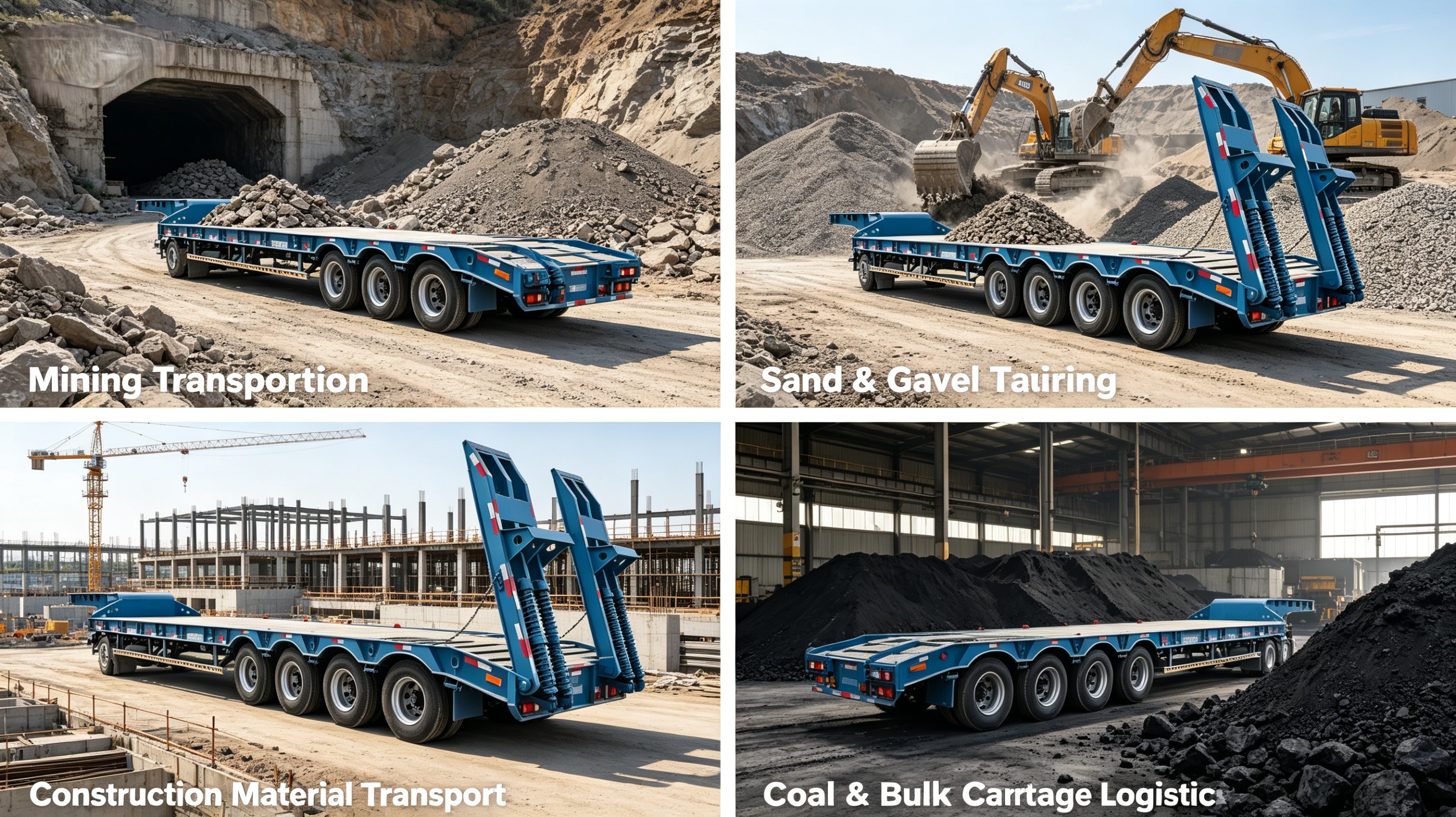 Application  4 Axle Extendable Low Bed Trailer