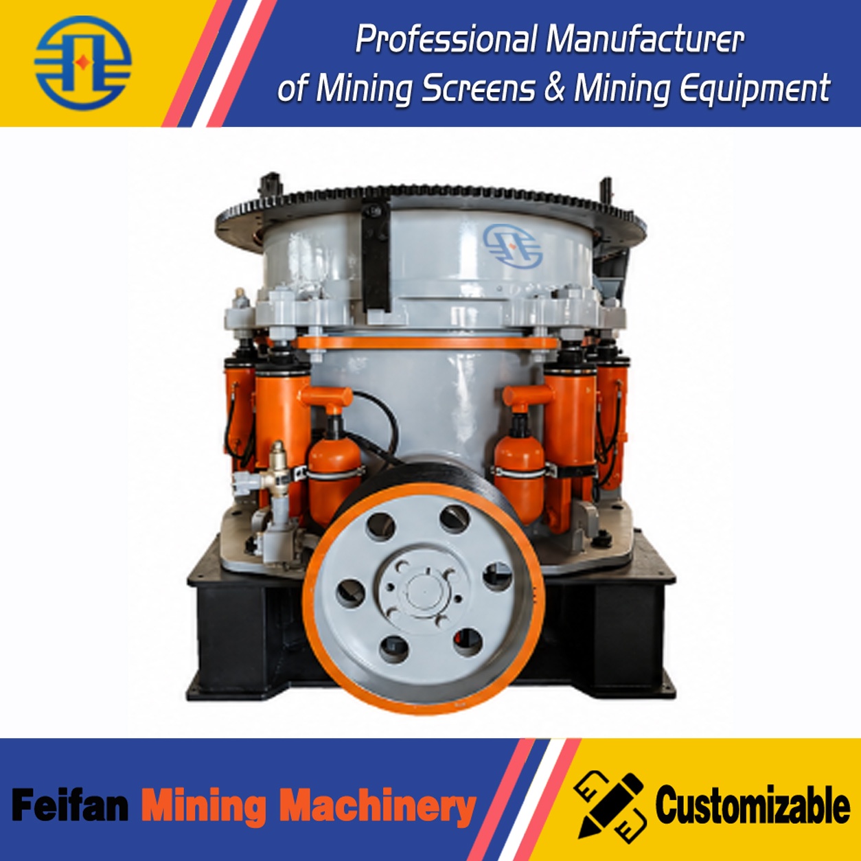 Máquina britadora cônica hidráulica OEM de operação simples que reduz o custo de mão de obra para pequenas empresas de mineração