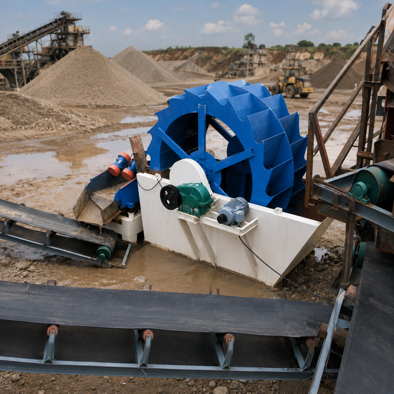 Equipamento lavador de areia inteligente totalmente automático FEIFAN para projeto de separação de cascalho máquina de alta eficiência 