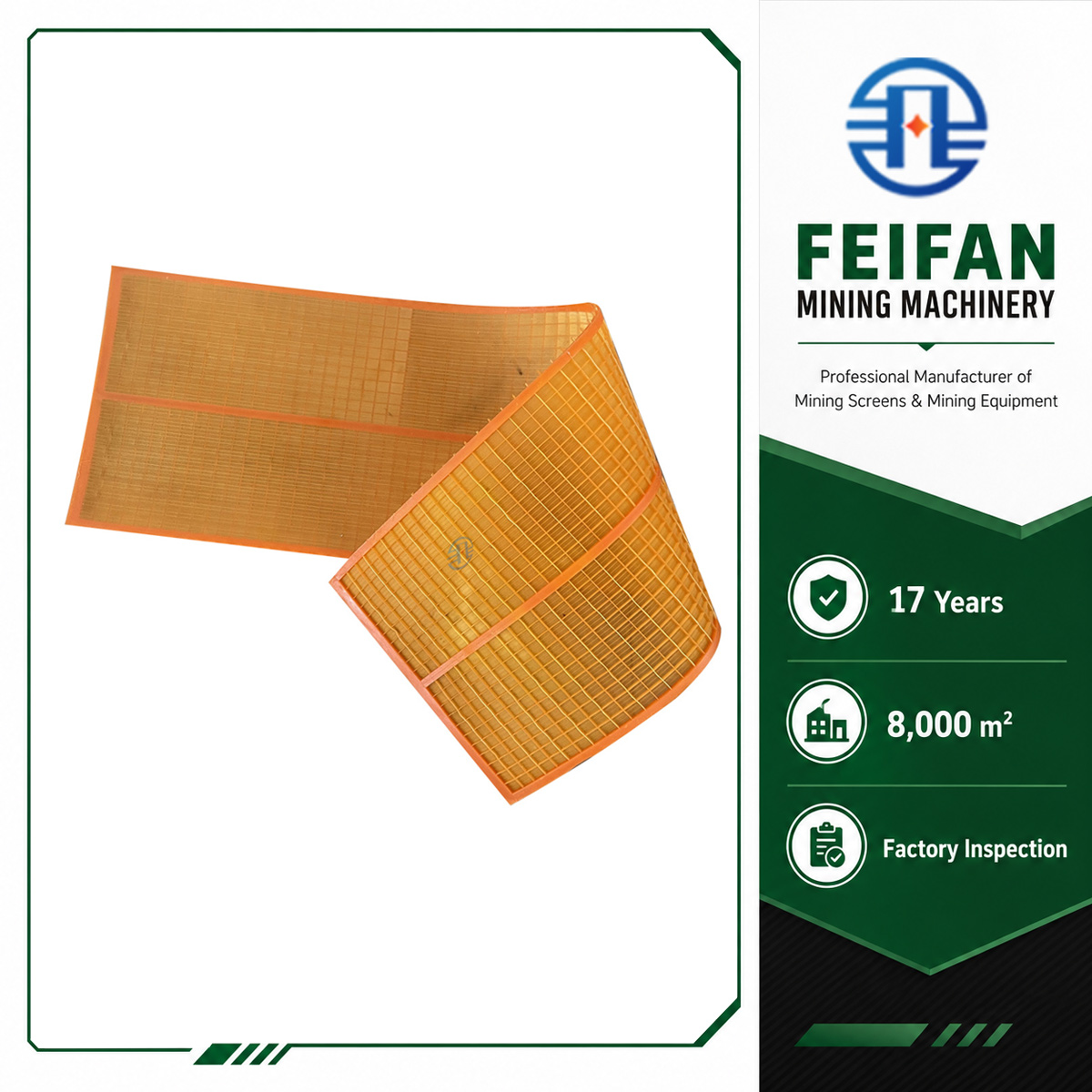 Tela de metal OEM FEIFAN de 8 pés por 4 pés para remover pedras da areia, tela para britadores de pedra
