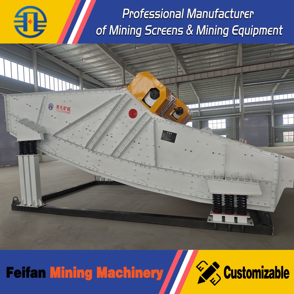 Criba vibratoria tipo banana de alta capacidad de procesamiento FEIFAN con rodamientos importados para líneas de producción minera continua