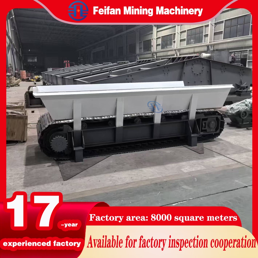 Alimentador de placas TDG-15 con cuerpo soldado reforzado FEIFAN para manipular mineral en grandes bloques y materiales pesados en operaciones mineras