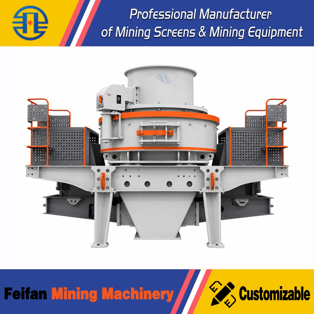 FEIFAN trituradora VSI 2VSI-15 de capacidad 50-500t/h con sistema de lubricación automática y monitoreo de vibraciones para proyectos multipropósito de fabricación de arena