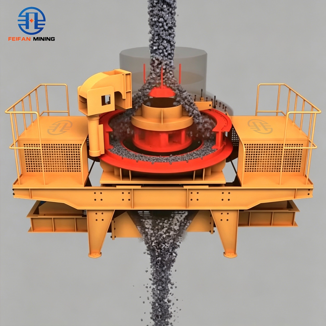 Máquina OEM VSI-8000 de gran volumen para manipulación de materiales, con rotor abierto y lubricación por aceite fino, para el procesamiento fino de mineral de cuarzo