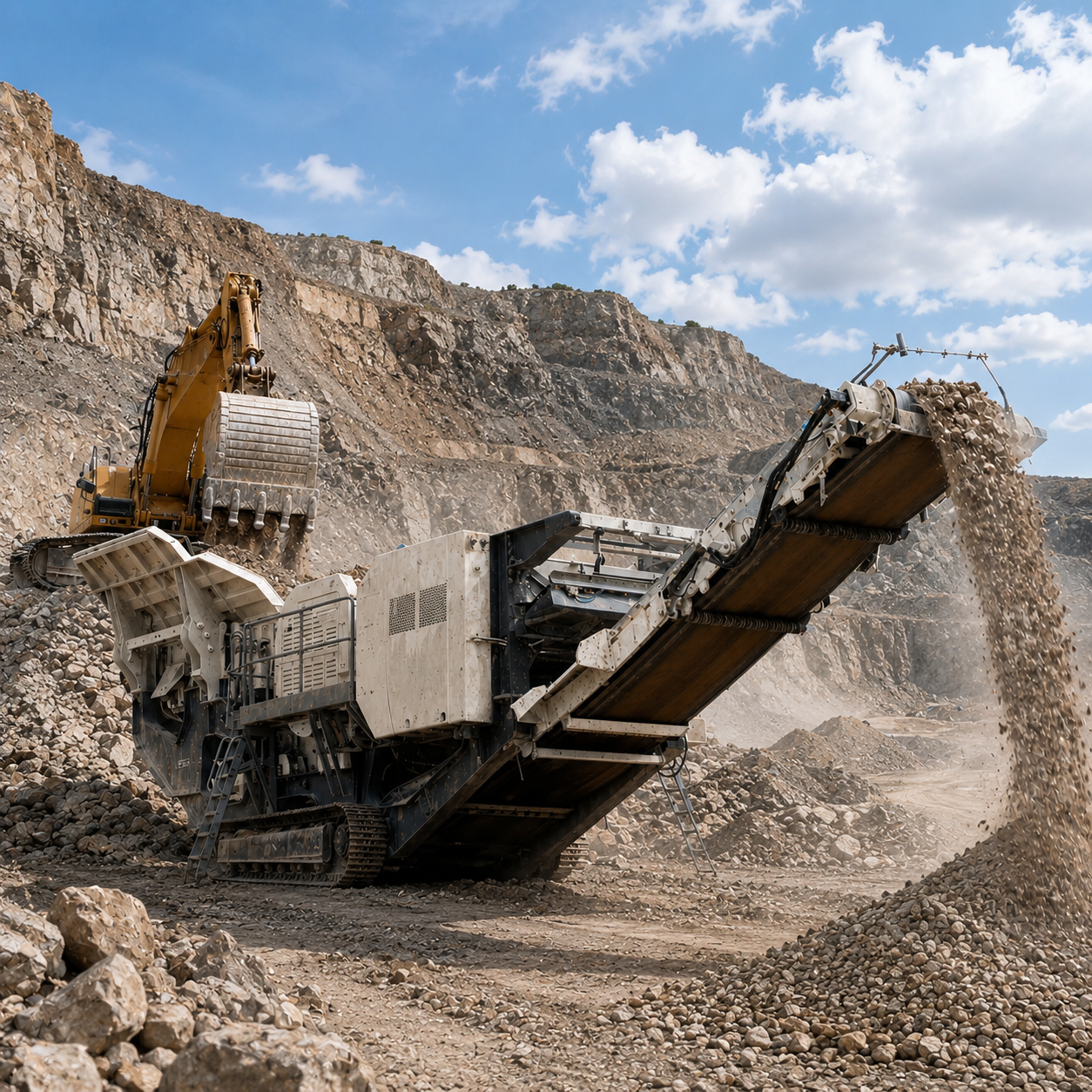 FEIFAN OEM Planta trituradora de piedra de cantera de alta capacidad para producción de agregados de minería, estación de trituración móvil sobre orugas-(1)