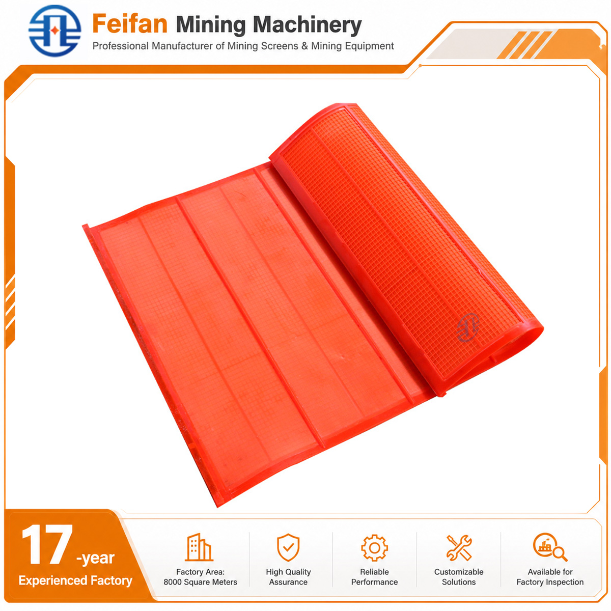 FEIFAN OEM malla metálica de pantalla de 8 pies por 4 pies para retirar roca de arena, malla para trituradora de piedra