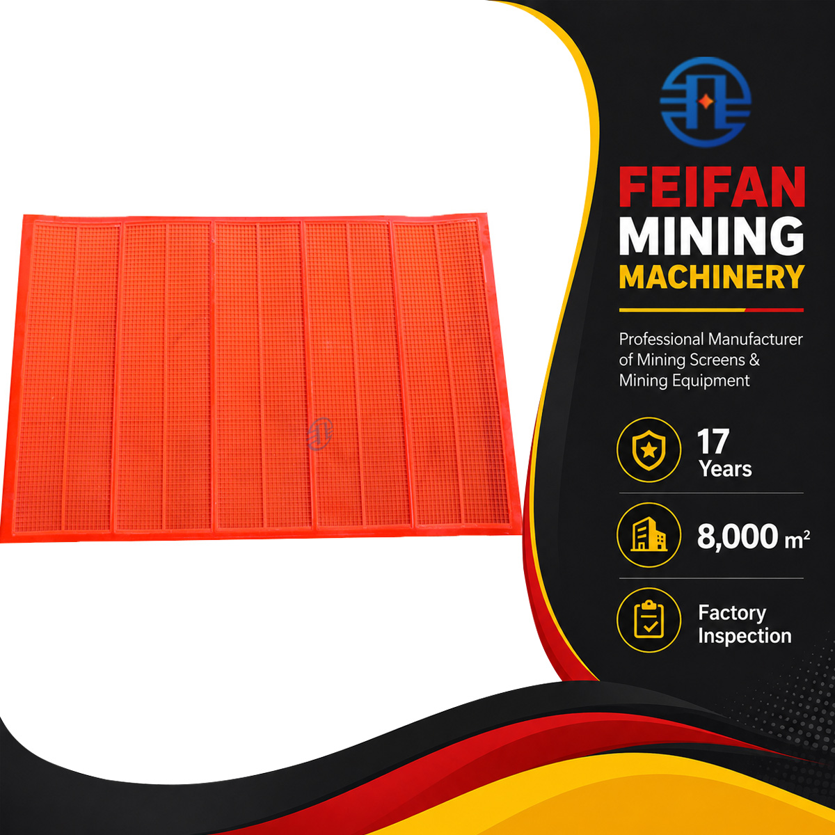 Malla de cribado OEM FEIFAN para minería, malla de cribado de arroz, máquina de fabricación de mallas, malla para producción minera de cantera