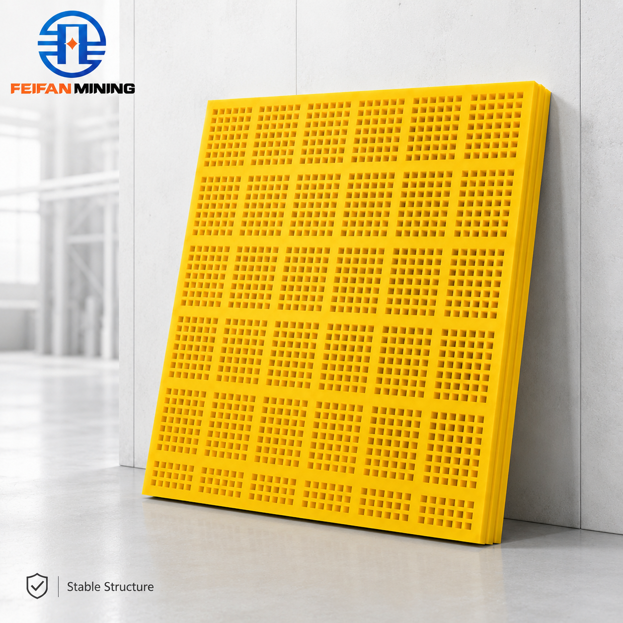 Panel de pantalla de poliuretano autolimpiante antiobstrucción FEIFAN OEM para lavado de arena húmeda y cribado de áridos mineros