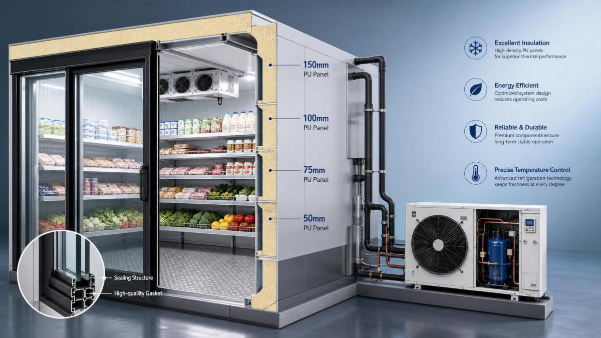 How to Compare Display Cold Room Insulation Thickness for Energy Control Как сравнить толщину теплоизоляции витринной холодильной камеры для управления энергопотреблением