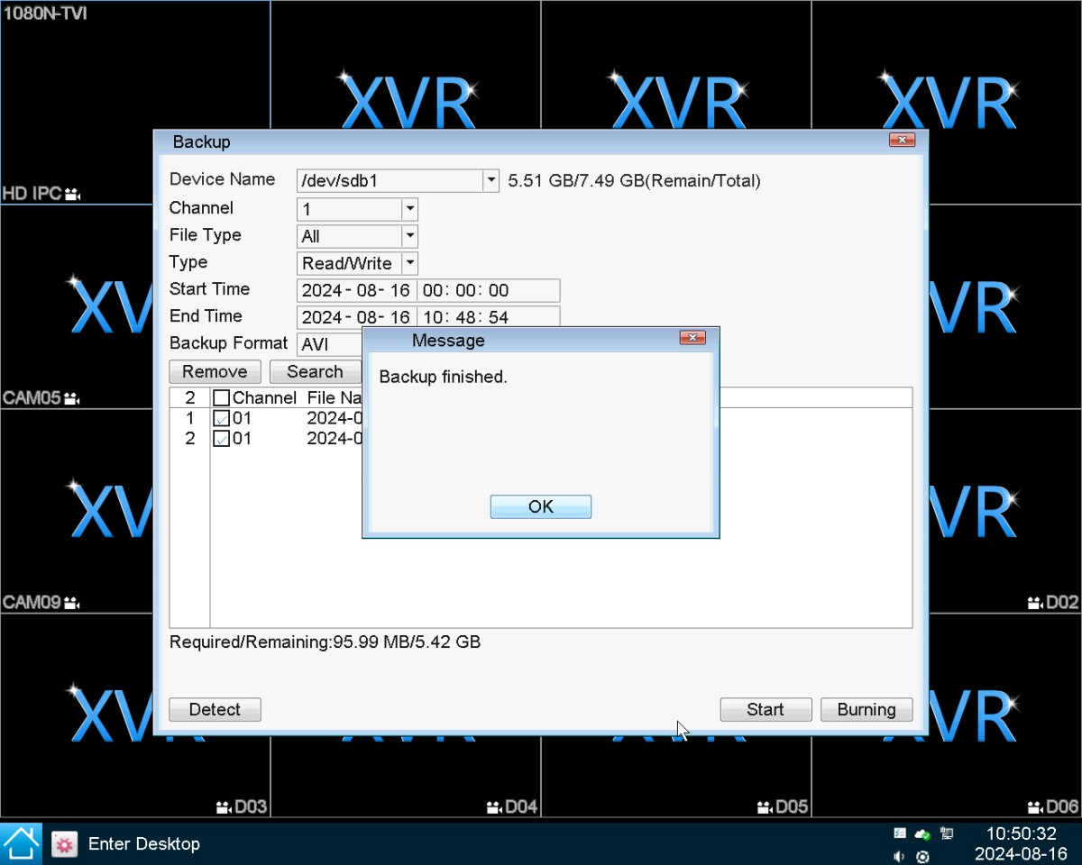 Как сделать резервное копирование видеофайлов на флеш-накопитель на XVR?