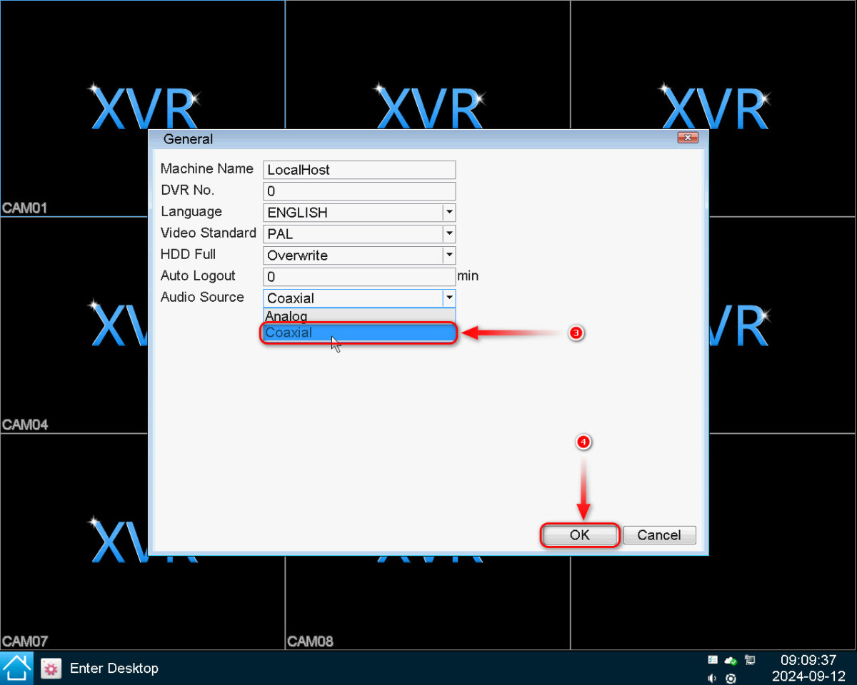 Как настроить звук в XVR?