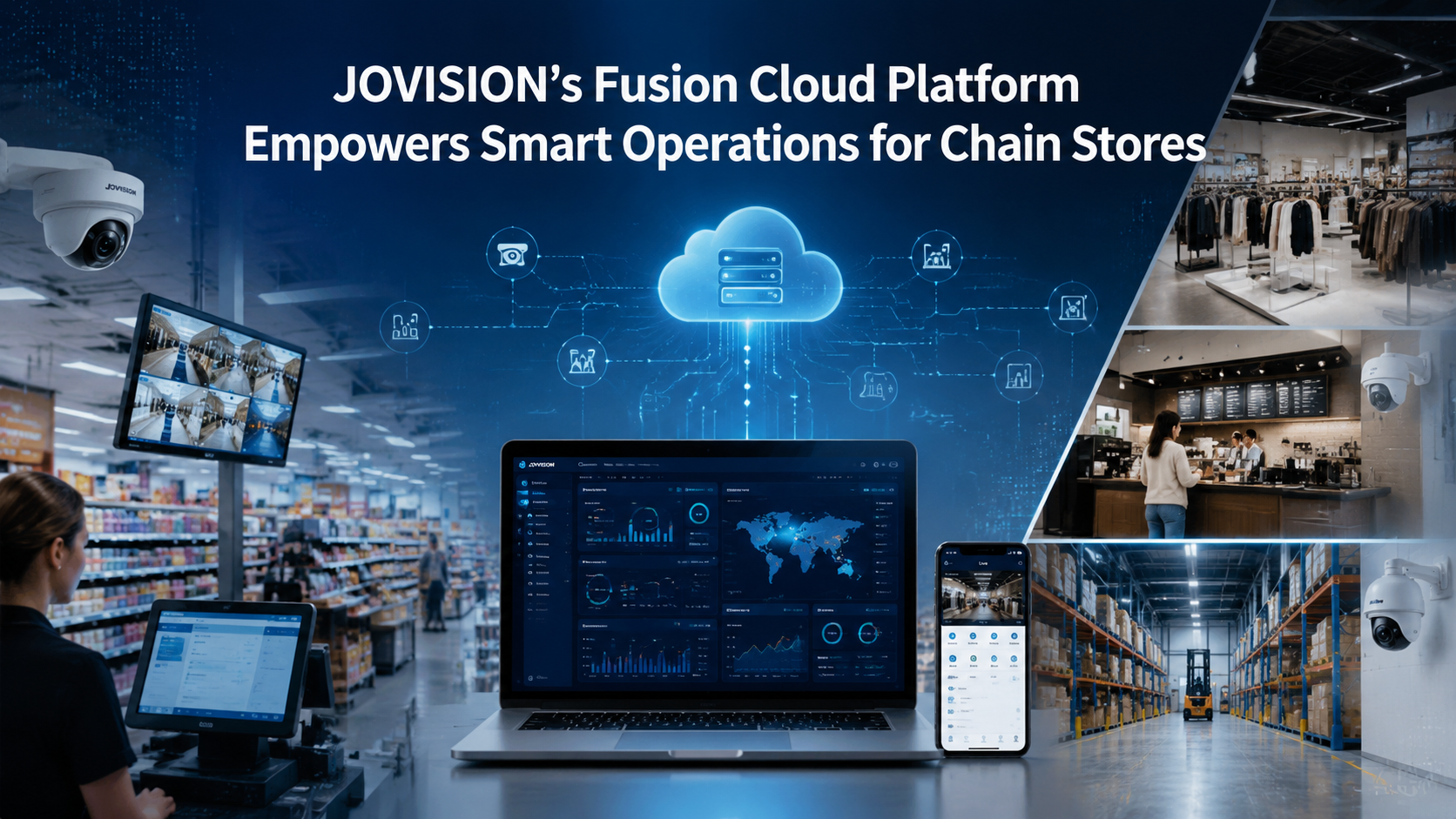 Облачная платформа Fusion от JOVISION обеспечивает интеллектуальное управление сетевыми магазинами.