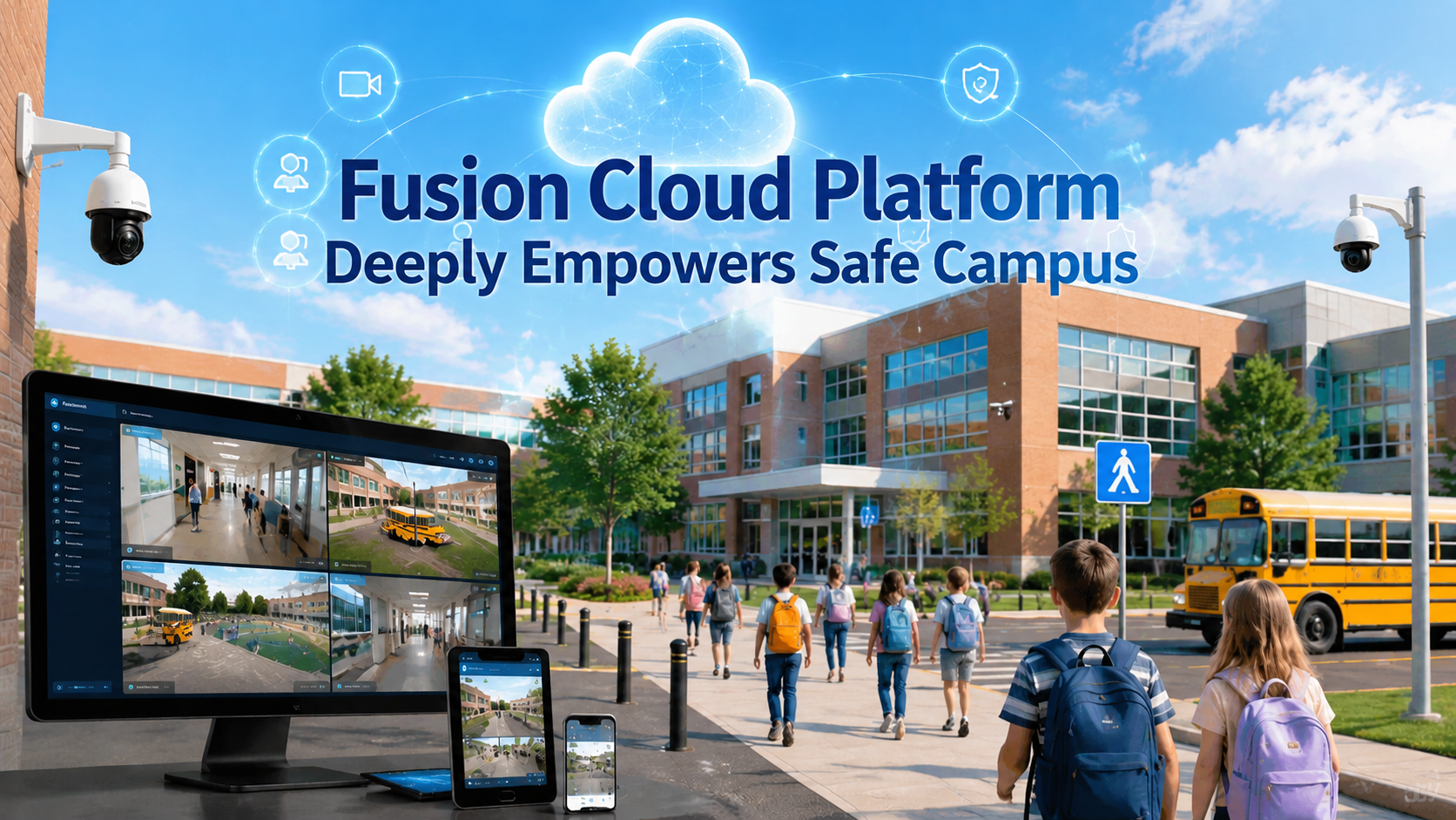 Платформа Fusion Cloud глубоко усиливает безопасный кампус: JOVISION устанавливает новый стандарт для трехуровневой видеоконвергенции и многоуровневой каскадной системы для города, района и школы
