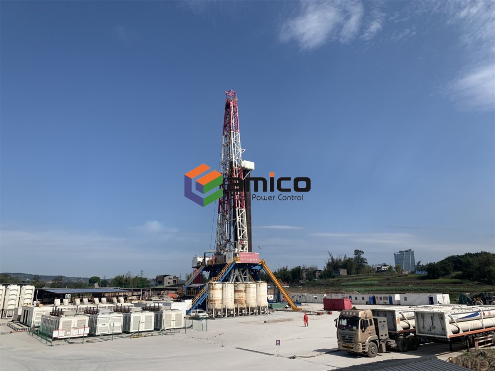 1 Generación de energía a gas en el petróleo y el gas, plataformas de perforación, proyecto de 