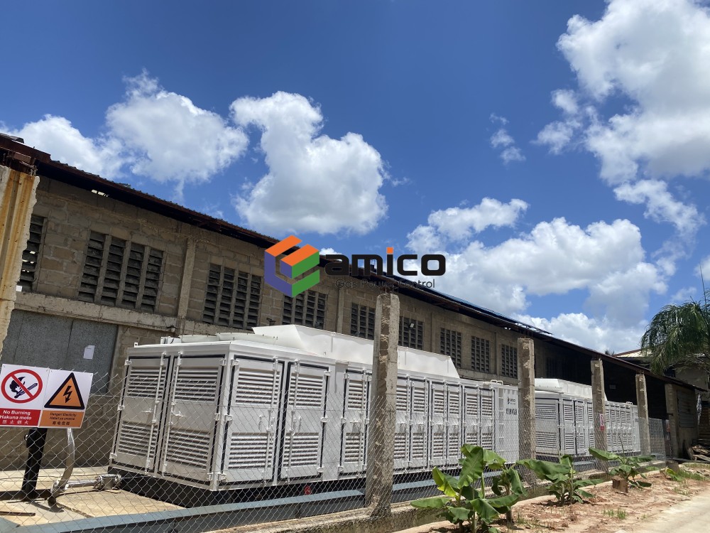 Grupo electrógeno de gas AMICO utilizado para una fábrica en África