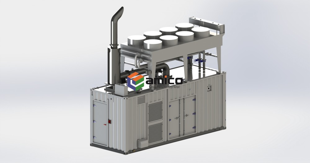 Grupo electrógeno de gas en contenedor de 1200 kW