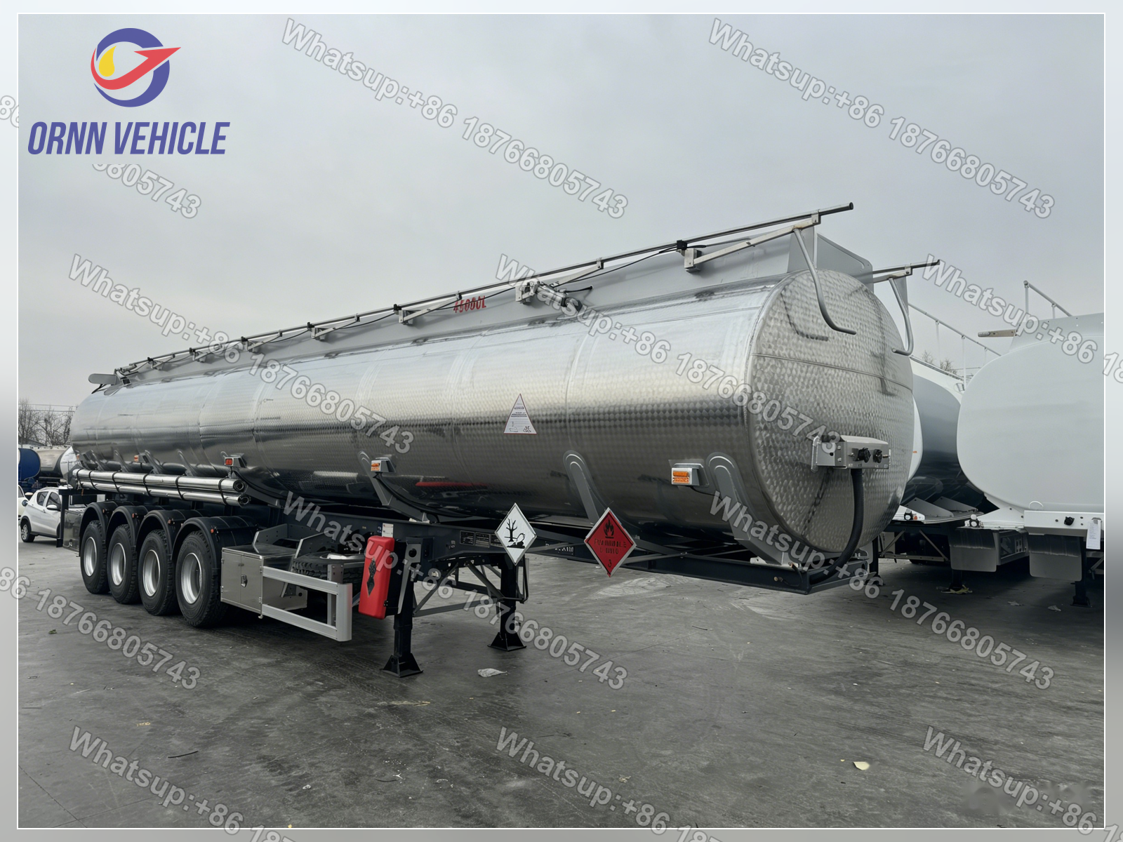 Односекционная автоцистерна из нержавеющей стали для нефтепродуктов, 45 м³