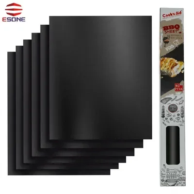 Factory Supply Food Grade Heat Resistance BBQ Grill Mat PTFE Non-Stick Mat Baking Sheet 