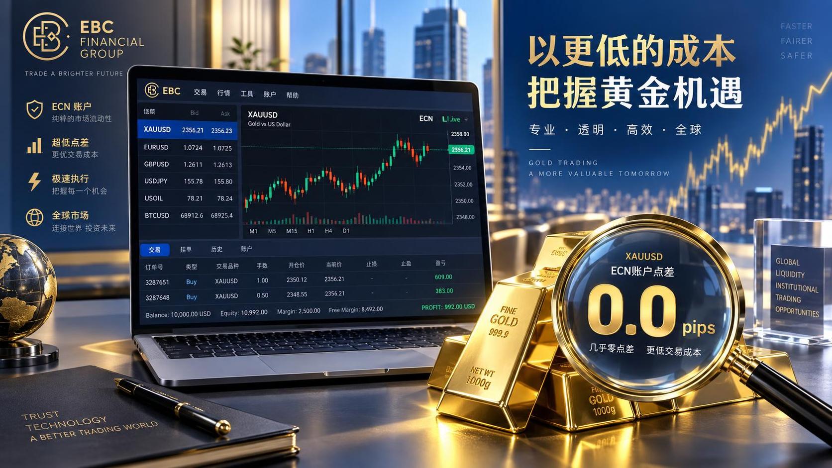 EBC黄金交易平台是否有零点差账户
