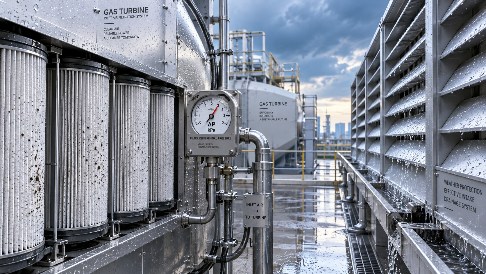What causes early fouling in gas turbine intake filter media