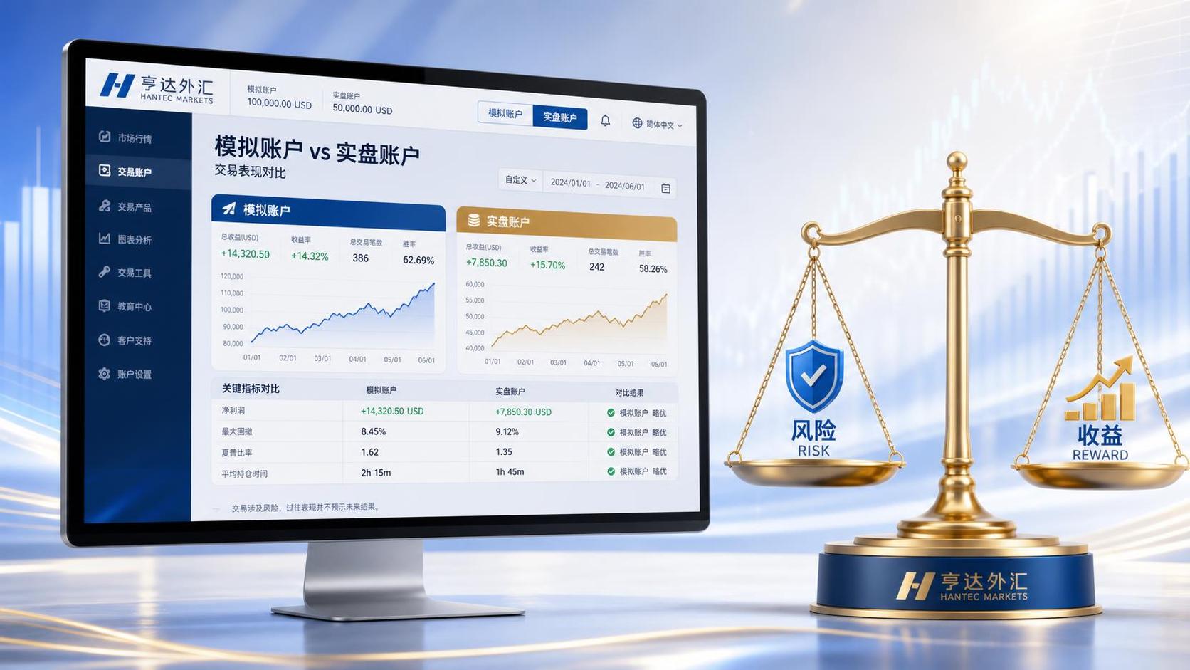 亨达外汇官网的模拟账户与实盘账户差异：新手入门必看