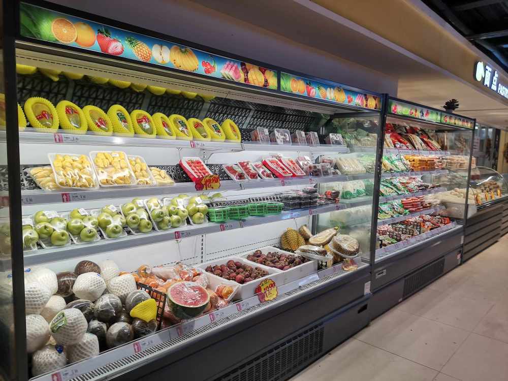 Vitrina refrigerada vertical abierta de varios niveles