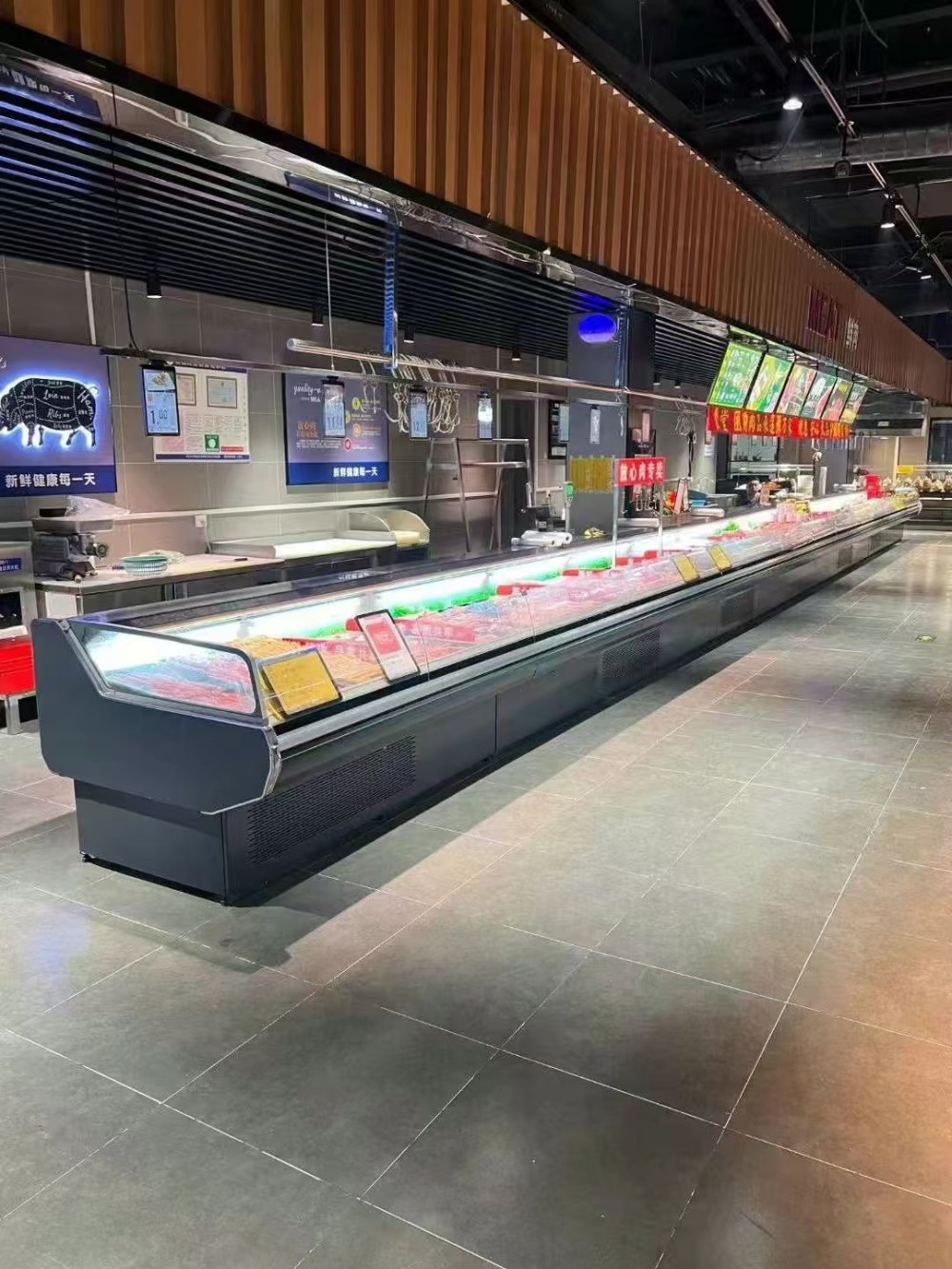 Vitrina abierta para carne