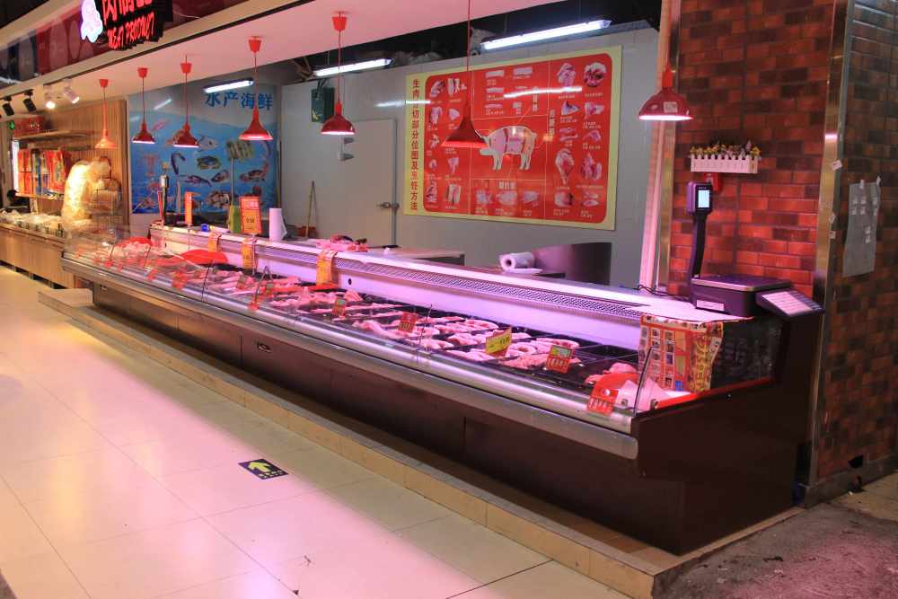 Vitrina abierta para carne