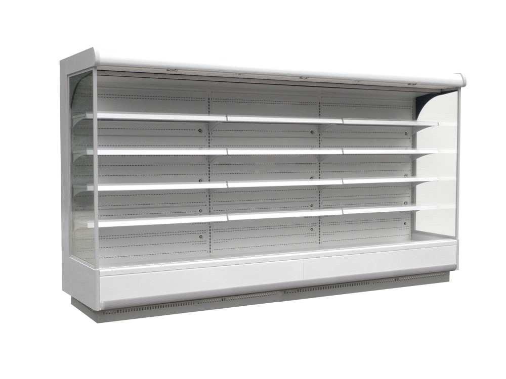 Vitrina refrigerada abierta con doble cortina de aire